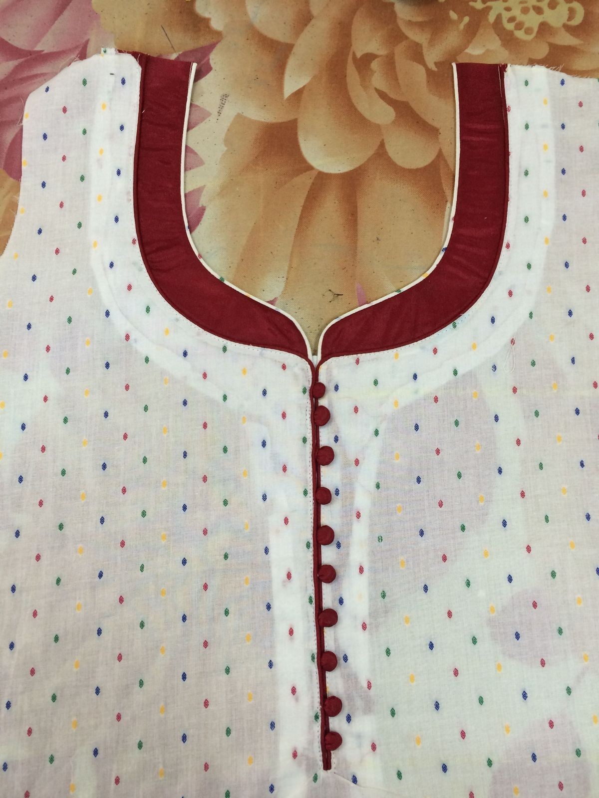 Neck design for kurti with piping online